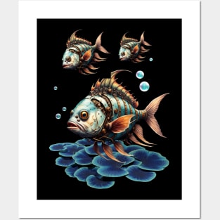 Stunning fantasy steampunk fish Posters and Art